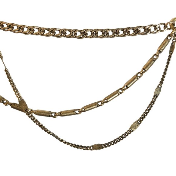 Multi Layer Necklace With Crystal Pendants Gold-Tone Chains Chloe + Isabel - Picture 8 of 10